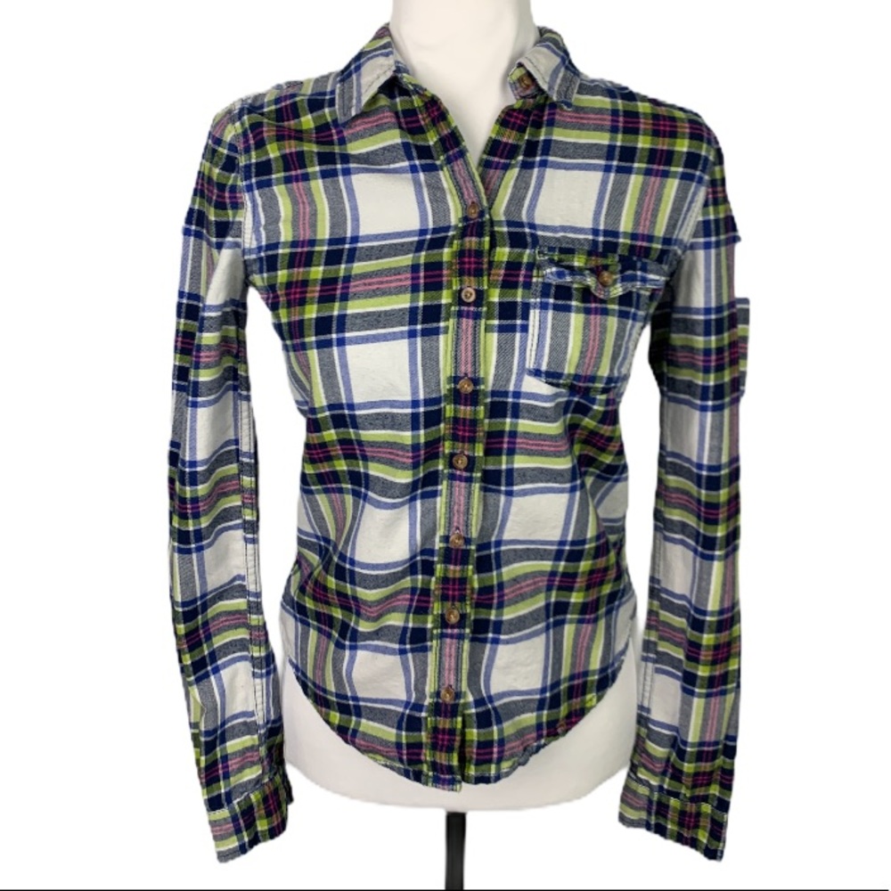 Abercrombie & Fitch Blue Flannel Shirt Small